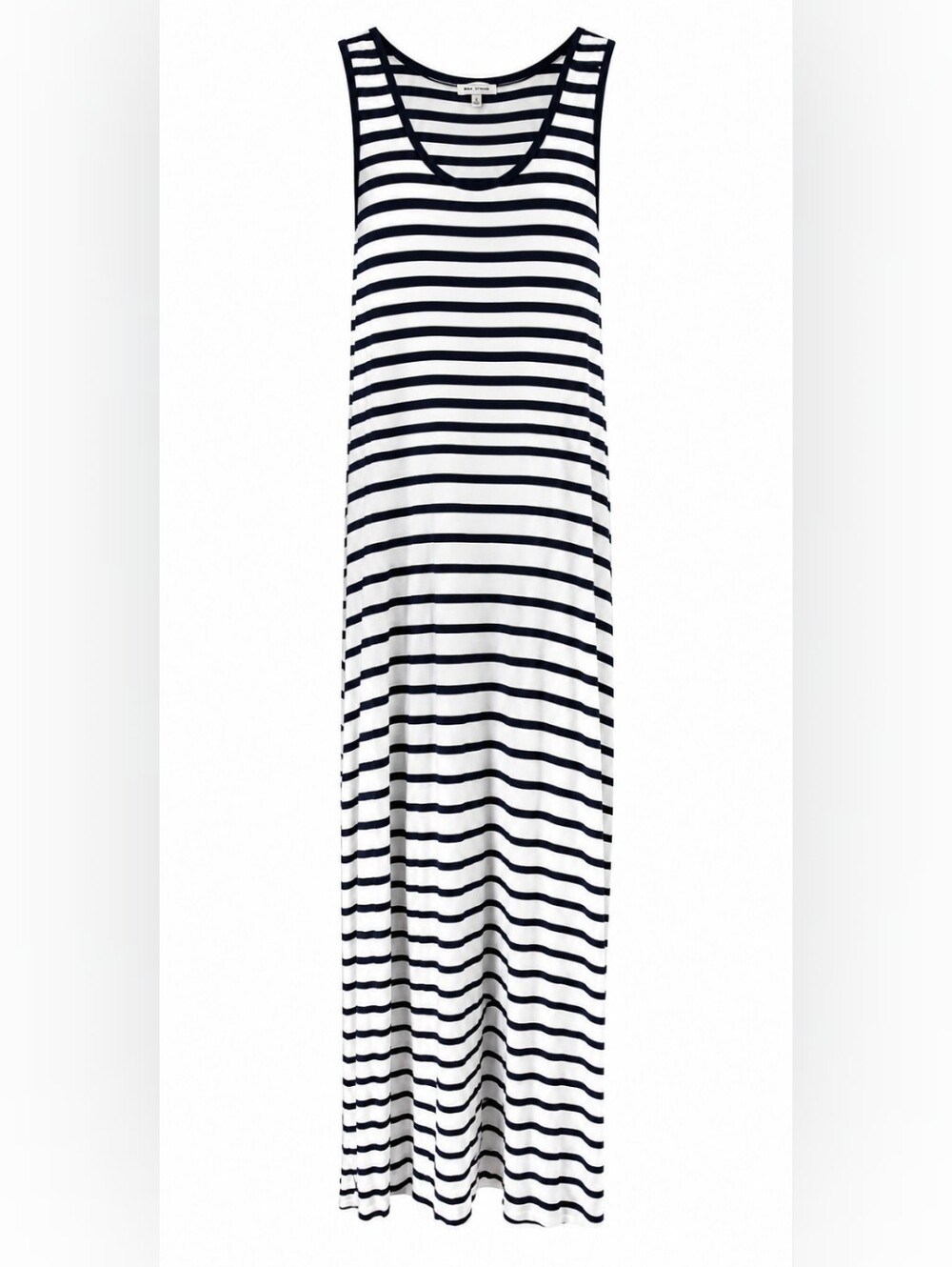 Max Studio Navy & White Striped Sleeveless Maxi Dress Medium Coastal Nautical